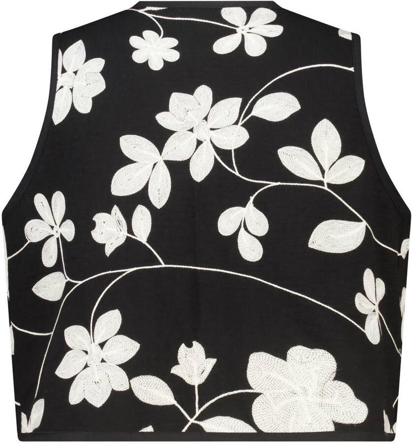 MS Mode gebloemde gilet zwart - Foto 2