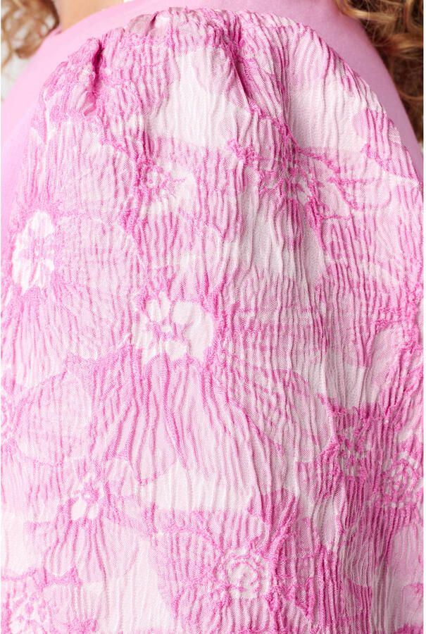 MS Mode gebloemde jacquard top Plus Size roze - Foto 2