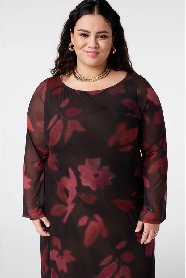 MS Mode gebloemde maxi jurk rood