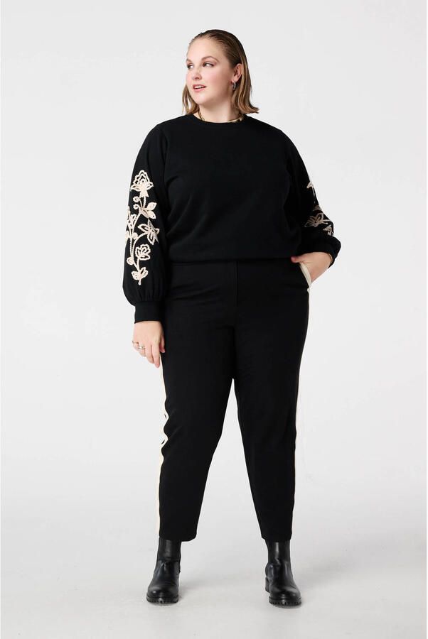 MS Mode gebloemde sweater zwart