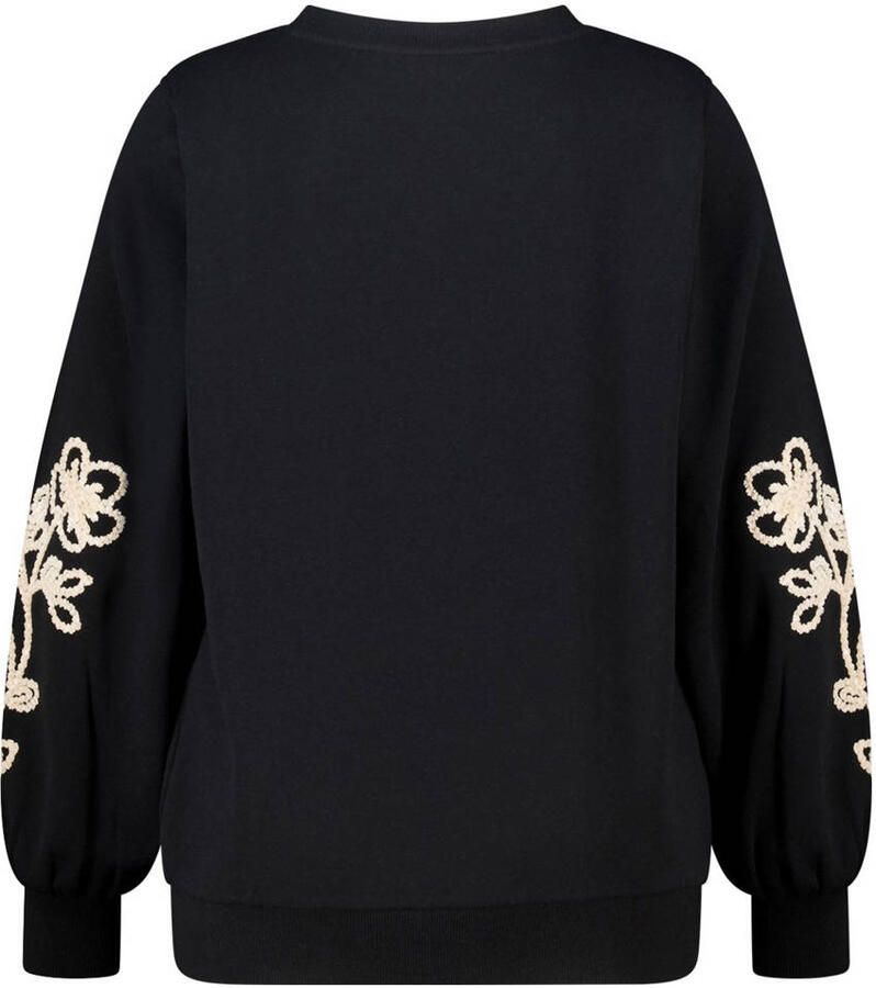 MS Mode gebloemde sweater zwart - Foto 2