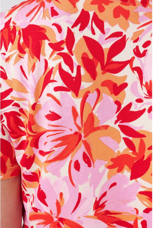 MS Mode gebloemde T-shirt Plus Size rood - Foto 2