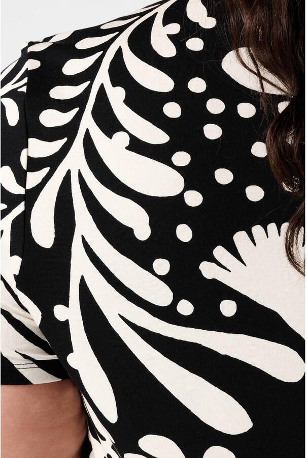 MS Mode gebloemde T-shirt zwart - Foto 2