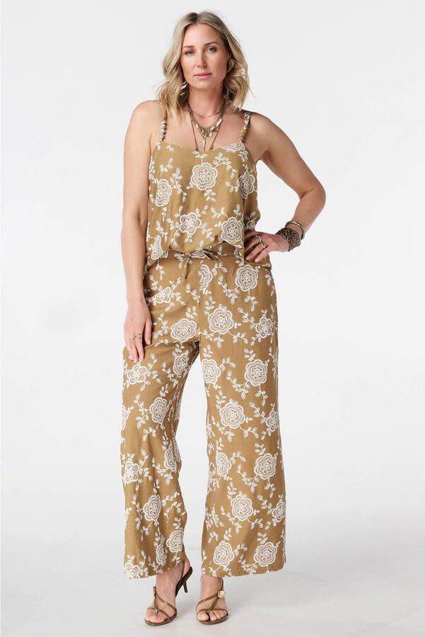 MS Mode gebloemde top camel