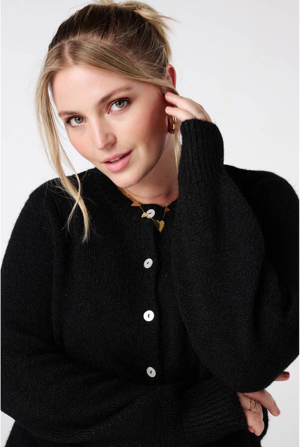 MS Mode gebreid vest zwart