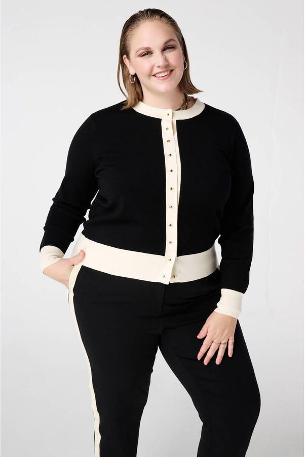 MS Mode gebreid vest zwart