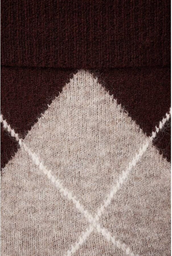 MS Mode gebreide geruite trui bruin beige - Foto 2