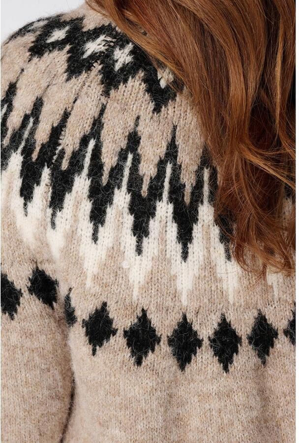 MS Mode gebreide noorse trui met print en wol beige - Foto 2