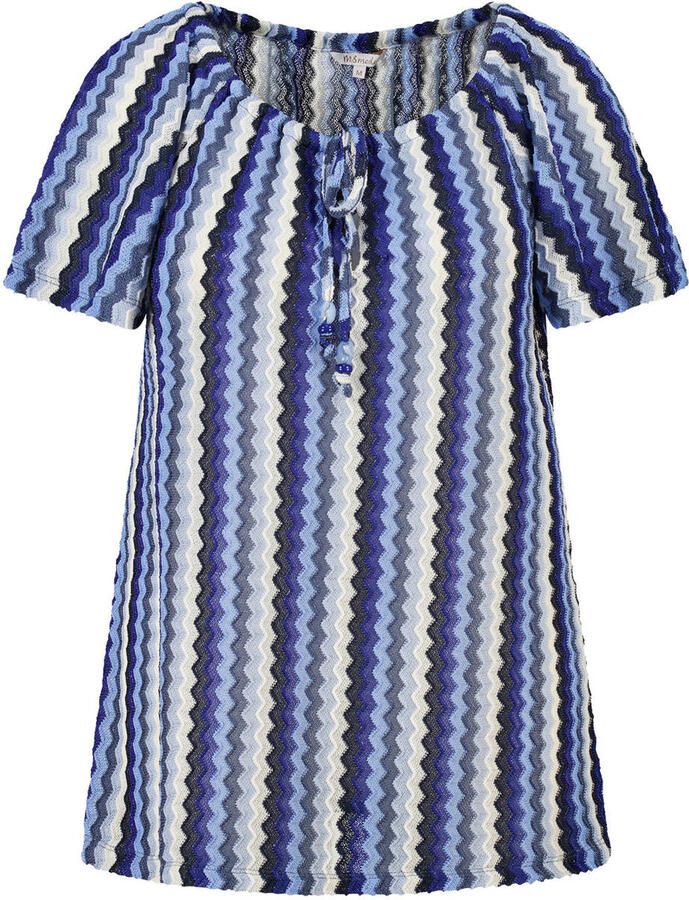 MS Mode gebreide top Plus Size met cut-out en print blauw - Foto 2