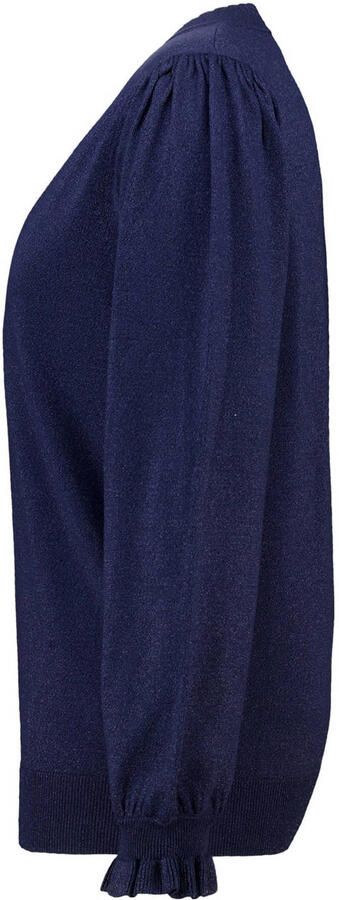 MS Mode gebreide trui donkerblauw met lurex - Foto 3