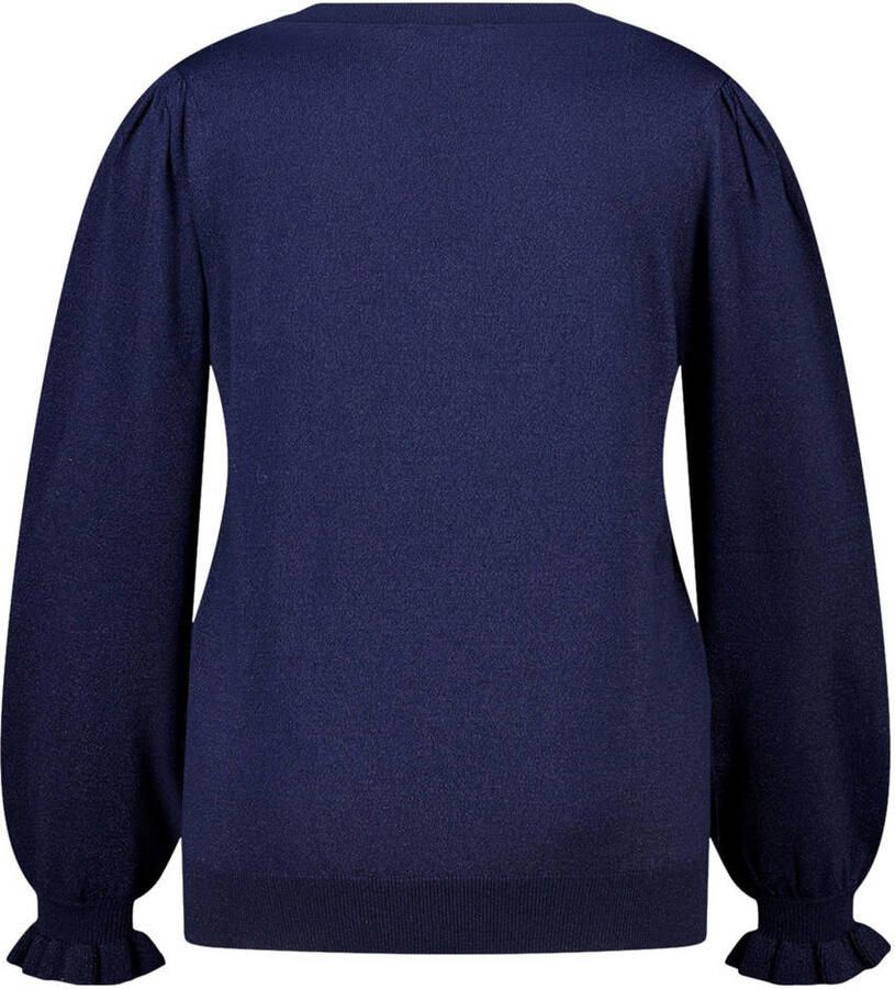 MS Mode gebreide trui donkerblauw met lurex - Foto 2
