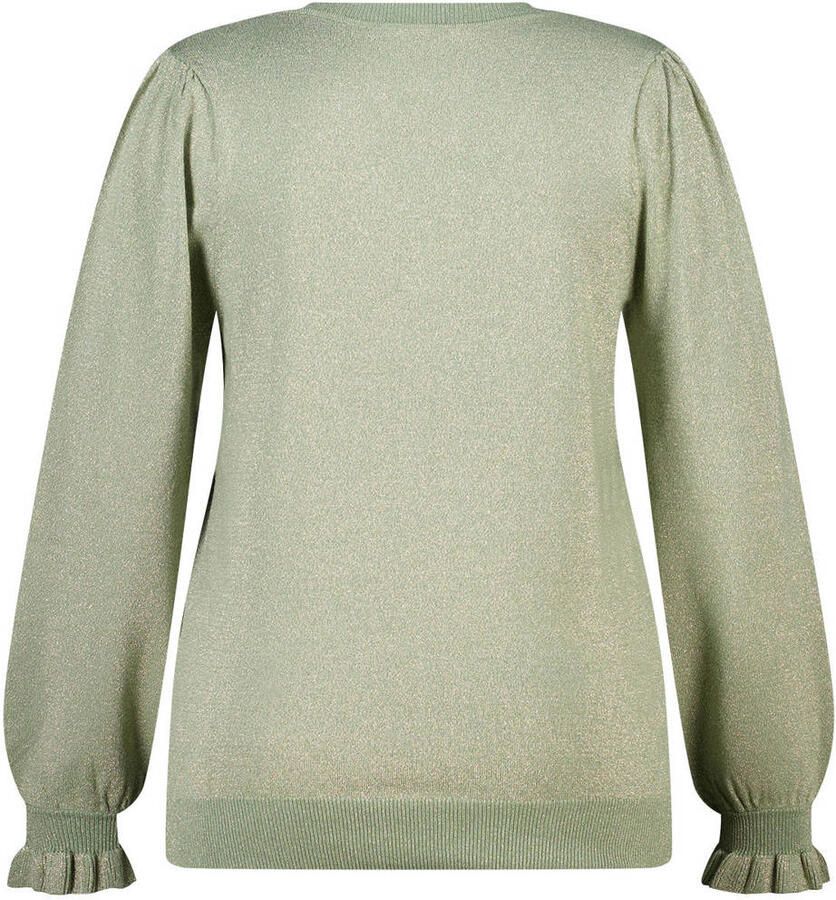 MS Mode gebreide trui lichtgroen met lurex - Foto 2