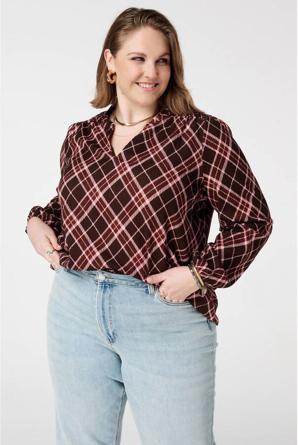 MS Mode geruit top bruin