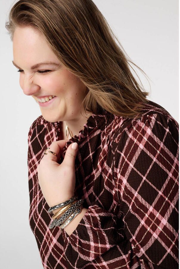 MS Mode geruit top bruin - Foto 3
