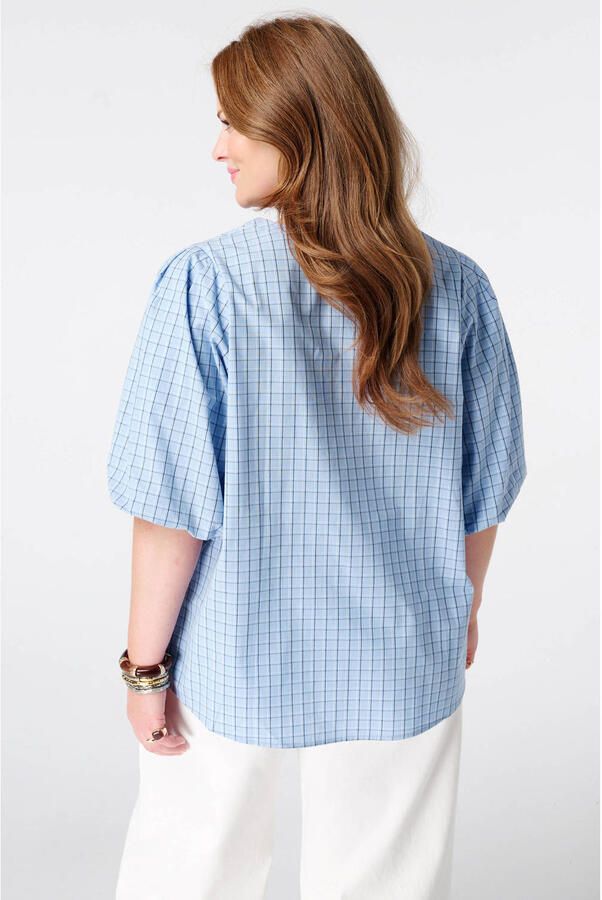 MS Mode geruite blouse Plus Size blauw - Foto 3