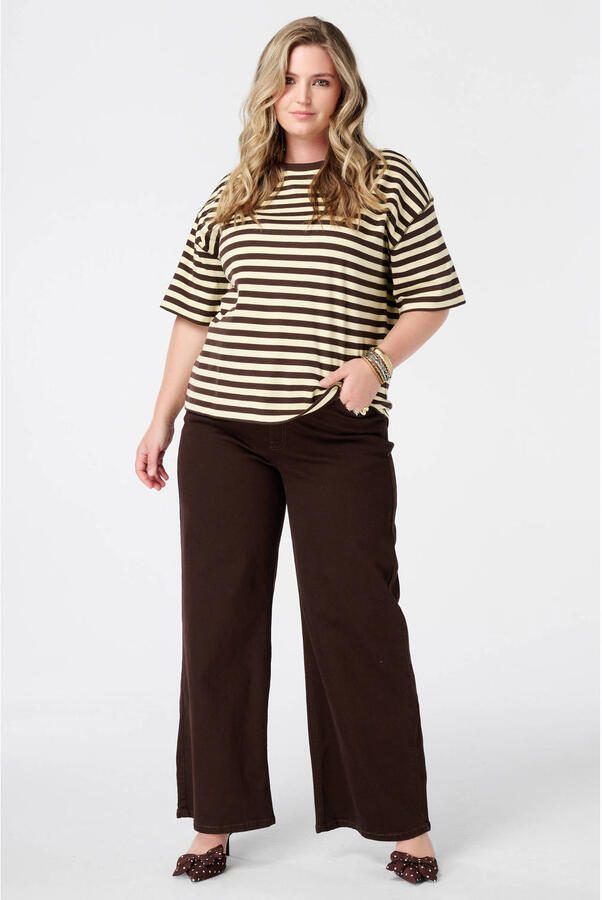 MS Mode gestreept T-shirt bruin - Foto 2