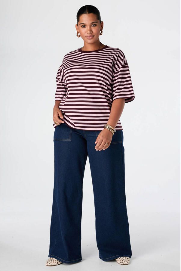 MS Mode gestreept T-shirt Plus Size rood - Foto 2