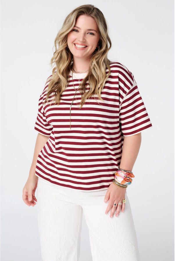 MS Mode gestreept T-shirt rood