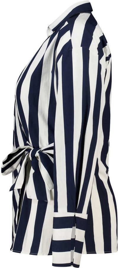 MS Mode gestreepte blouse donkerblauw - Foto 3