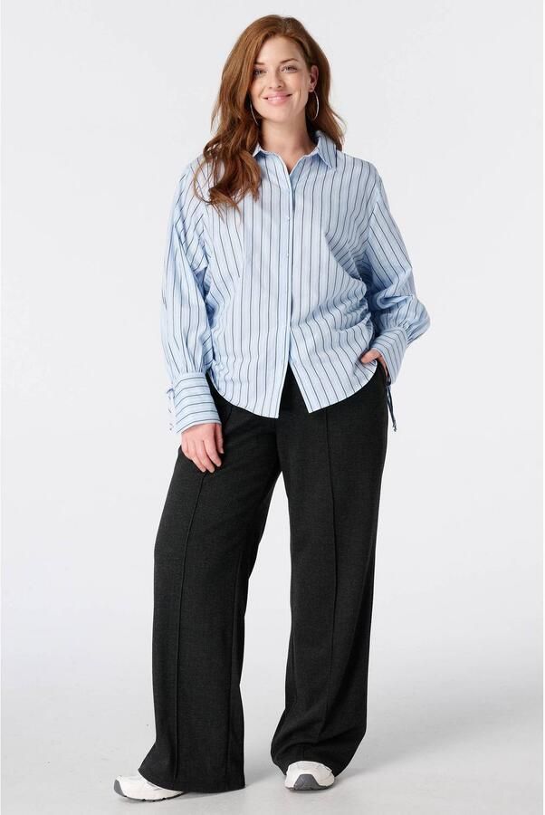 MS Mode gestreepte blouse lichtblauw