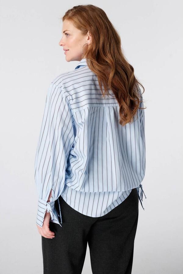 MS Mode gestreepte blouse lichtblauw - Foto 3