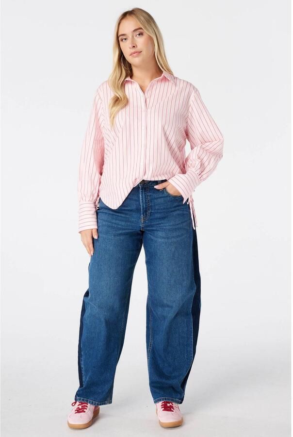 MS Mode gestreepte blouse lichtroze - Foto 3