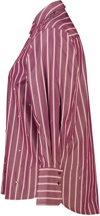 MS Mode gestreepte blouse met parels Plus Size donkerrood - Foto 3