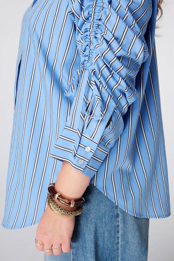 MS Mode gestreepte blouse Plus Size blauw - Foto 3