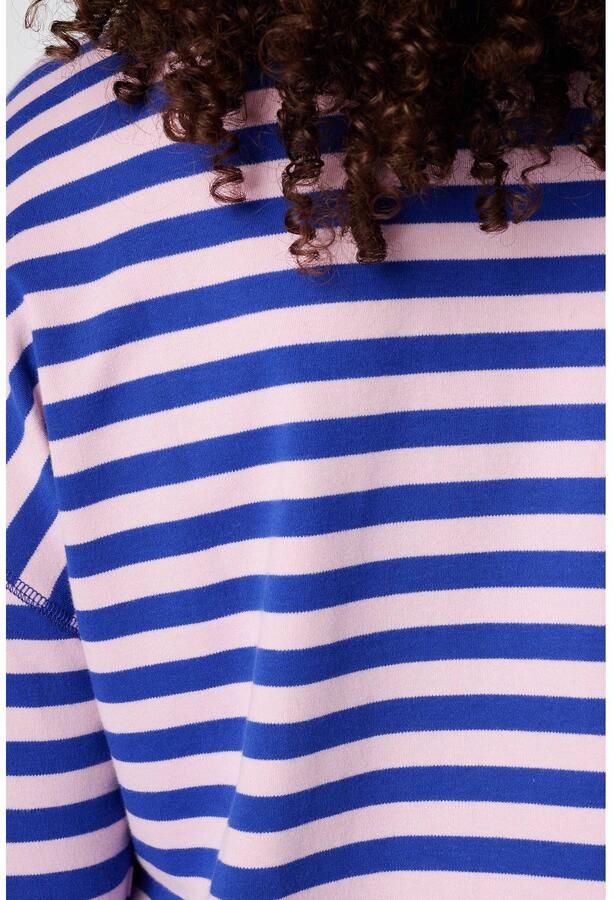 MS Mode gestreepte longsleeve blauw lichtroze - Foto 2