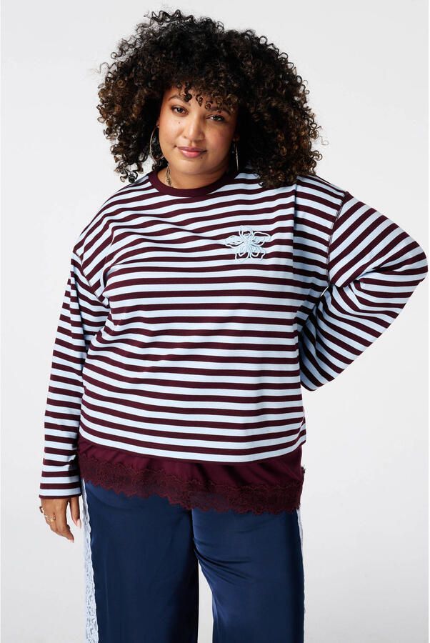 MS Mode gestreepte longsleeve Plus Size lichtblauw - Foto 2