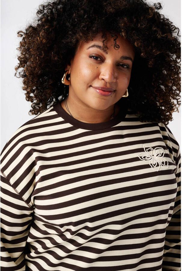 MS Mode gestreepte longsleeve Plus Size lichtgeel - Foto 2