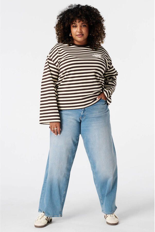 MS Mode gestreepte longsleeve Plus Size lichtgeel - Foto 3