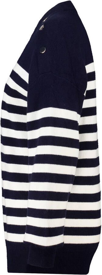 MS Mode gestreepte pullover donkerblauw - Foto 3