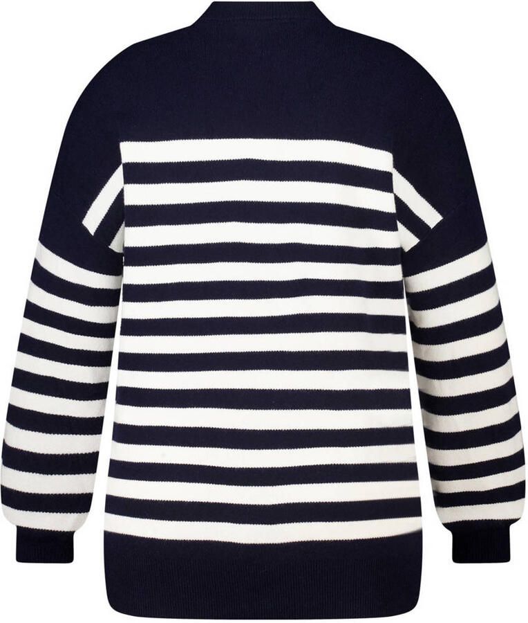 MS Mode gestreepte pullover donkerblauw - Foto 2