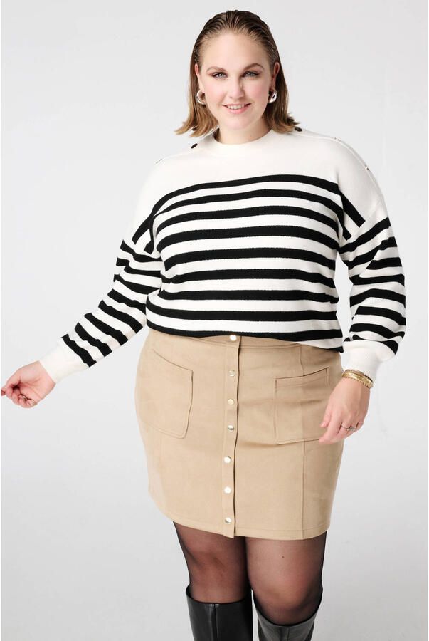 MS Mode gestreepte pullover wit