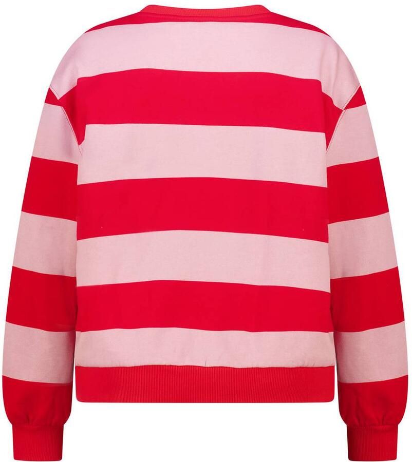 MS Mode gestreepte sweater roze rood - Foto 2