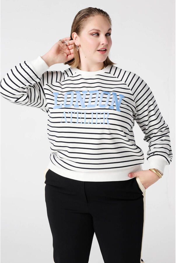MS Mode gestreepte sweater wit