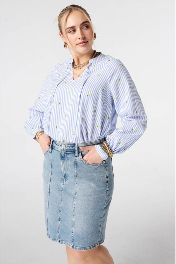 MS Mode gestreepte top blauw
