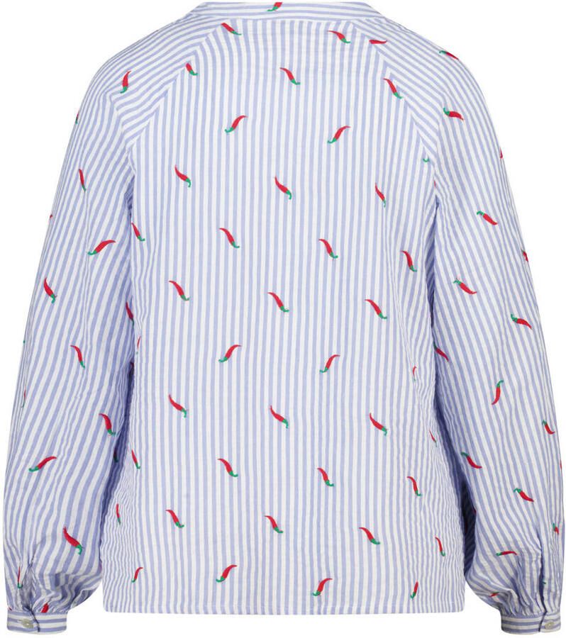 MS Mode gestreepte top blauw - Foto 2