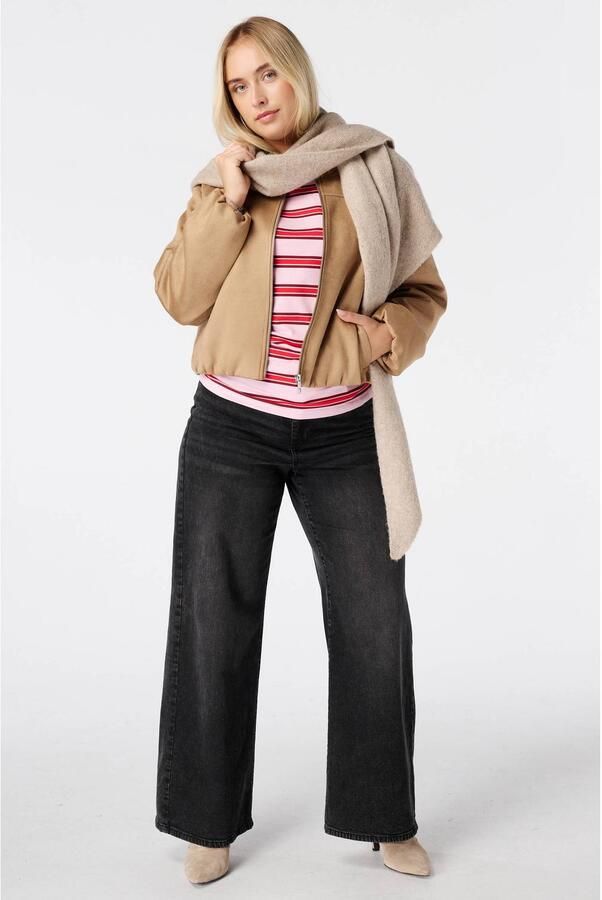 MS Mode gestreepte top roze - Foto 2