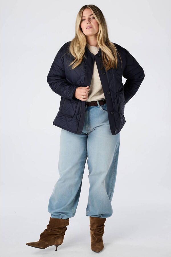 MS Mode gewatteerde jas Plus Size donkerblauw - Foto 2