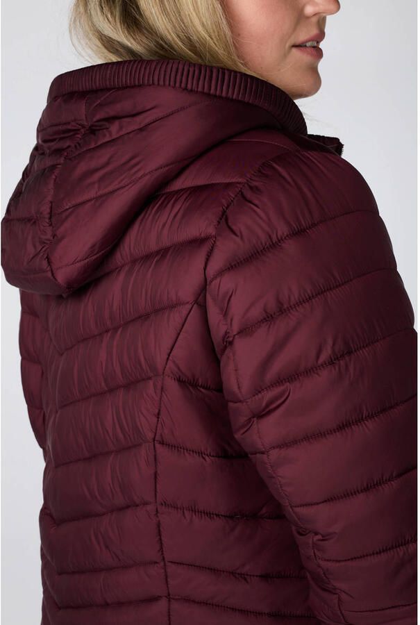 MS Mode gewatteerde jas Plus Size donkerrood - Foto 3