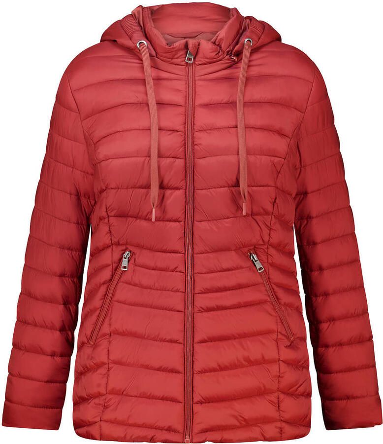 MS Mode gewatteerde tussenjas Plus Size rood