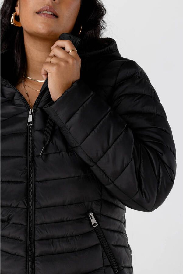 MS Mode gewatteerde tussenjas Plus Size zwart