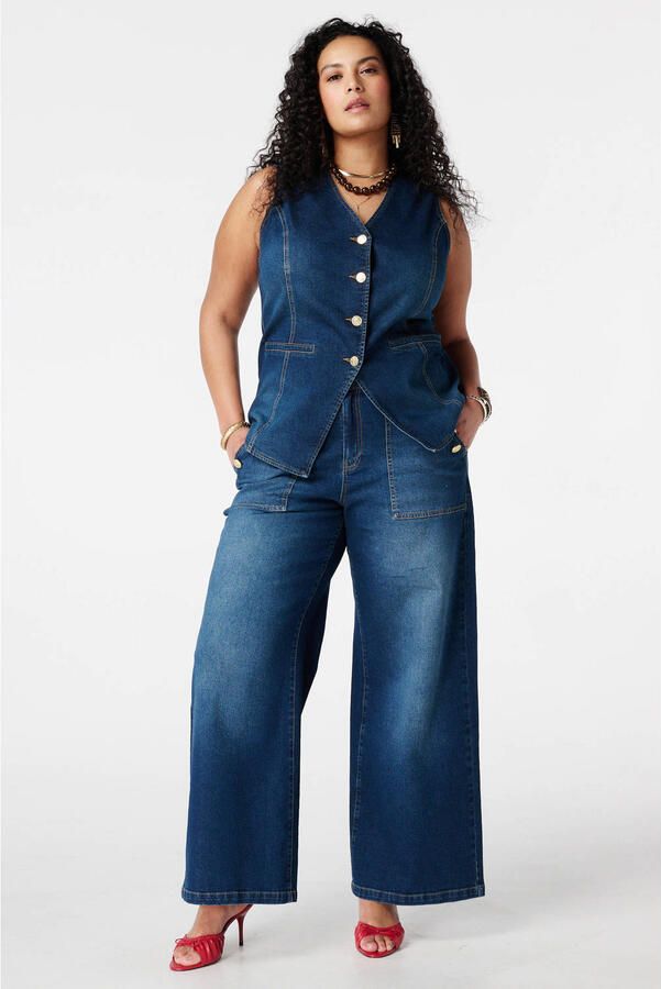 MS Mode gilet dark blue denim