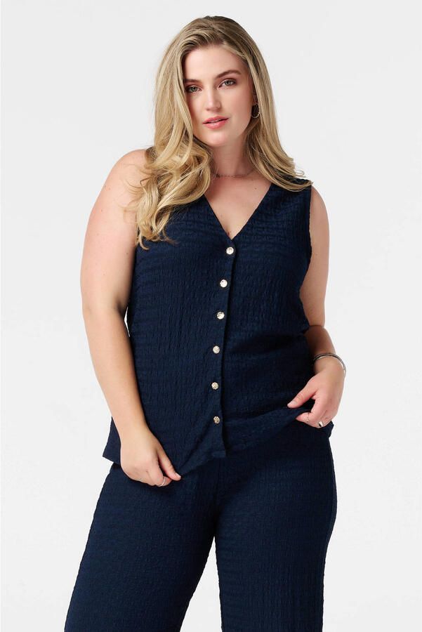 MS Mode gilet donkerblauw