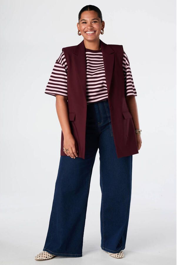 MS Mode gilet donkerrood