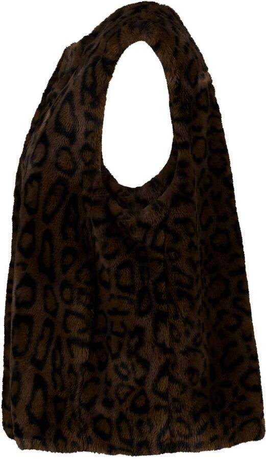 MS Mode gilet met panterprint donkerbruin - Foto 3