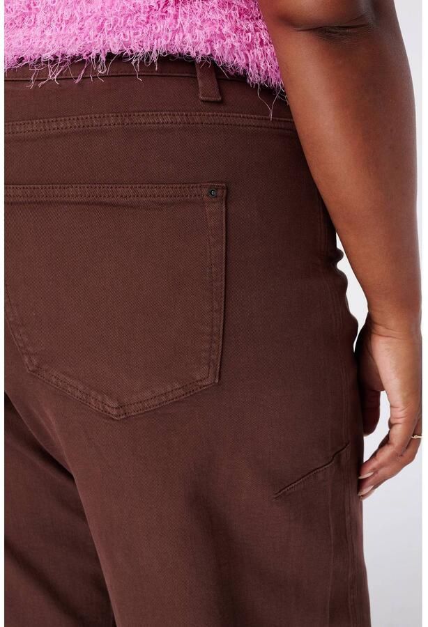 MS Mode high waist barrel jeans bruin - Foto 2