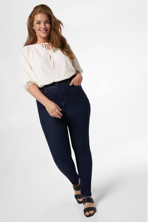 MS Mode high waist skinny jeans dark blue denim